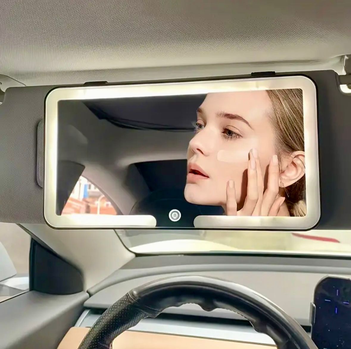 ESPEJO🪞PARA CARRO 🚘 DE MAQUILLAJE CON LUZ LED💡